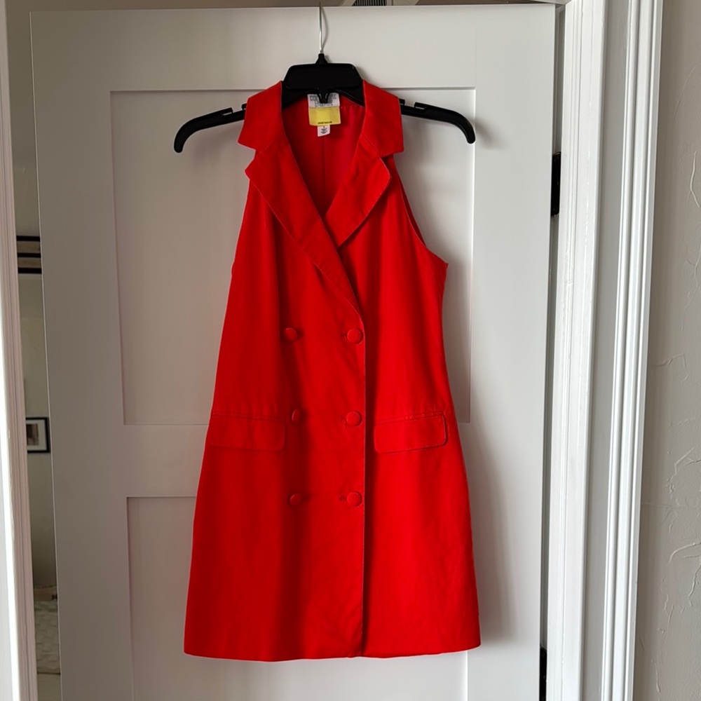 Red-orange Sleeveless Double-Breasted Dress - Jenee Naylor for Future Collective